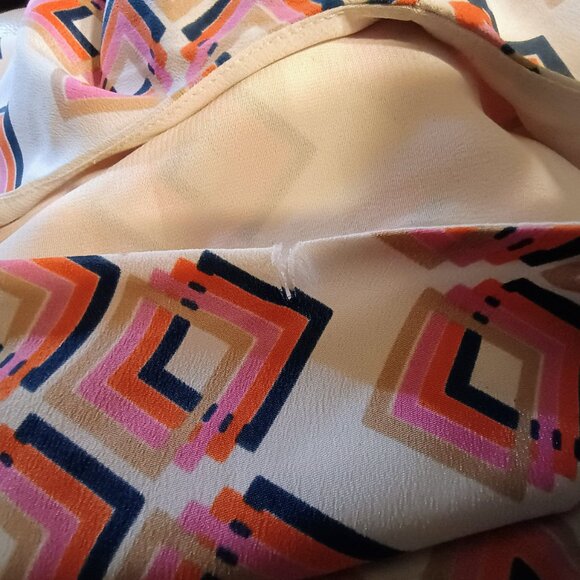 GUC: Jessica Howard Sze 22W Multicolor Geometric and Striped Sleeveless Dress - Picture 6 of 6